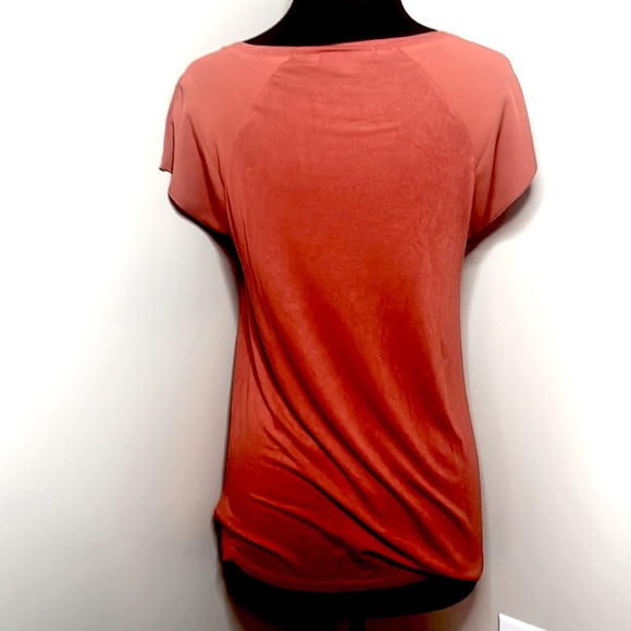 Like new Pumpkin orange cap sleeve tee by DE COLLECTION XS - Picture 4 of 6